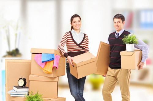 Experienced team handling delicate items during a move